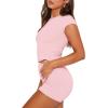 imageSAMPEEL Womens Two Piece Lounge Sets Casual Summer Outfits 2 Piece Short Matching Clothing SetPink