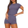 imageSAMPEEL Womens Two Piece Lounge Sets Casual Summer Outfits 2 Piece Short Matching Clothing SetPurple