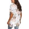 imageSAMPEEL Womens V Neck T Shirts Casual Rolled Short Sleeve Side Split Summer Tops Loose Fit25pink Rose F