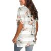 imageSAMPEEL Womens V Neck T Shirts Casual Rolled Short Sleeve Side Split Summer Tops Loose Fit28greystripe