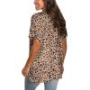 imageSAMPEEL Womens V Neck T Shirts Casual Rolled Short Sleeve Side Split Summer Tops Loose Fit30cheetah Print