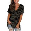 imageSAMPEEL Womens V Neck T Shirts Casual Rolled Short Sleeve Side Split Summer Tops Loose Fit43blackcamo