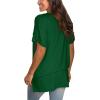 imageSAMPEEL Womens V Neck T Shirts Casual Rolled Short Sleeve Side Split Summer Tops Loose Fit51oneclover