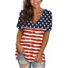 imageSAMPEEL Womens V Neck T Shirts Casual Rolled Short Sleeve Side Split Summer Tops Loose Fit52usa Flag B