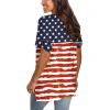 imageSAMPEEL Womens V Neck T Shirts Casual Rolled Short Sleeve Side Split Summer Tops Loose Fit52usa Flag B