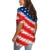 imageSAMPEEL Womens V Neck T Shirts Casual Rolled Short Sleeve Side Split Summer Tops Loose Fit52usa Flag E