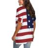 imageSAMPEEL Womens V Neck T Shirts Casual Rolled Short Sleeve Side Split Summer Tops Loose Fit52usa Flag a
