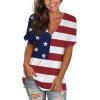 imageSAMPEEL Womens V Neck T Shirts Casual Rolled Short Sleeve Side Split Summer Tops Loose Fit52usa Flag a