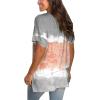 imageSAMPEEL Womens V Neck T Shirts Casual Rolled Short Sleeve Side Split Summer Tops Loose Fit91tiedyec