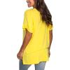 imageSAMPEEL Womens V Neck T Shirts Casual Rolled Short Sleeve Side Split Summer Tops Loose FitYellow