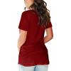 imageSAMPEEL Womens V Neck TShirts Casual Summer Loose Fit Short Sleeve Tops Basic TeesBurgundy