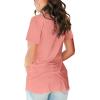 imageSAMPEEL Womens V Neck TShirts Casual Summer Loose Fit Short Sleeve Tops Basic TeesCoral