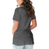 imageSAMPEEL Womens V Neck TShirts Casual Summer Loose Fit Short Sleeve Tops Basic TeesDeep Grey