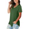 imageSAMPEEL Womens V Neck TShirts Casual Summer Loose Fit Short Sleeve Tops Basic TeesGreen