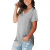 imageSAMPEEL Womens V Neck TShirts Casual Summer Loose Fit Short Sleeve Tops Basic TeesGrey