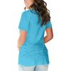 imageSAMPEEL Womens V Neck TShirts Casual Summer Loose Fit Short Sleeve Tops Basic TeesLakeblue