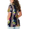imageSAMPEEL Womens V Neck TShirts Casual Summer Loose Fit Short Sleeve Tops Basic TeesLeaf Blue
