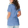 imageSAMPEEL Womens V Neck TShirts Casual Summer Loose Fit Short Sleeve Tops Basic TeesLight Blue