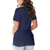 imageSAMPEEL Womens V Neck TShirts Casual Summer Loose Fit Short Sleeve Tops Basic TeesNavyblue
