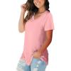 imageSAMPEEL Womens V Neck TShirts Casual Summer Loose Fit Short Sleeve Tops Basic TeesPink