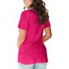 imageSAMPEEL Womens V Neck TShirts Casual Summer Loose Fit Short Sleeve Tops Basic TeesRose Red
