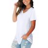 imageSAMPEEL Womens V Neck TShirts Casual Summer Loose Fit Short Sleeve Tops Basic TeesWhite