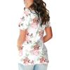 imageSAMPEEL Womens V Neck TShirts Casual Summer Loose Fit Short Sleeve Tops Basic TeesWhite Floral