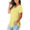 imageSAMPEEL Womens V Neck TShirts Casual Summer Loose Fit Short Sleeve Tops Basic TeesYellow