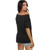 imageSAMPEEL Womens Workout Tops Oversized T Shirts Loose Fit Crewneck Short Sleeve Summer Sun Protection UPF 50All Black