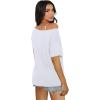 imageSAMPEEL Womens Workout Tops Oversized T Shirts Loose Fit Crewneck Short Sleeve Summer Sun Protection UPF 50All White