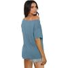imageSAMPEEL Womens Workout Tops Oversized T Shirts Loose Fit Crewneck Short Sleeve Summer Sun Protection UPF 50Blue