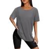 imageSAMPEEL Womens Workout Tops Oversized T Shirts Loose Fit Crewneck Short Sleeve Summer Sun Protection UPF 50Gray