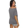 imageSAMPEEL Womens Workout Tops Oversized T Shirts Loose Fit Crewneck Short Sleeve Summer Sun Protection UPF 50Gray