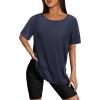 imageSAMPEEL Womens Workout Tops Oversized T Shirts Loose Fit Crewneck Short Sleeve Summer Sun Protection UPF 50Navy Blue