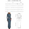 imageTrendy Queen 2 Piece Skirts Sets for Women Long Sleeve Crew Neck Crop Tops Bodycon Maxi Matching ClothesHazeblue