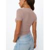 imageTrendy Queen Womens Basic V Neck Short Sleeve T Shirts Slim Fit Crop Y2k Tee 2025 Summer Cute Gym Fashion ClothesNutmeg