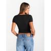 imageTrendy Queen Womens Boat Neck Tops Short Sleeve TShirts Slim Fitted Compression Summer Y2k Basic Clothes 2025Black