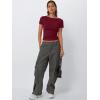 imageTrendy Queen Womens Boat Neck Tops Short Sleeve TShirts Slim Fitted Compression Summer Y2k Basic Clothes 2025Burgundy