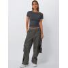 imageTrendy Queen Womens Boat Neck Tops Short Sleeve TShirts Slim Fitted Compression Summer Y2k Basic Clothes 2025Gray