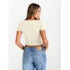 imageTrendy Queen Womens Boat Neck Tops Short Sleeve TShirts Slim Fitted Compression Summer Y2k Basic Clothes 2025Lightapricot