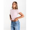 imageTrendy Queen Womens Boat Neck Tops Short Sleeve TShirts Slim Fitted Compression Summer Y2k Basic Clothes 2025Lightpink