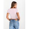 imageTrendy Queen Womens Boat Neck Tops Short Sleeve TShirts Slim Fitted Compression Summer Y2k Basic Clothes 2025Lightpink