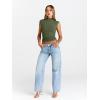 imageTrendy Queen Womens Going Out Basic Tank Tops Mock Neck Spring Clothes Sleeveless Cute Shirts Summer Y2K Sexy Outfits 2025Armygreen
