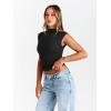 imageTrendy Queen Womens Going Out Basic Tank Tops Mock Neck Spring Clothes Sleeveless Cute Shirts Summer Y2K Sexy Outfits 2025Black