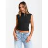 imageTrendy Queen Womens Going Out Basic Tank Tops Mock Neck Spring Clothes Sleeveless Cute Shirts Summer Y2K Sexy Outfits 2025Black