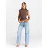 imageTrendy Queen Womens Going Out Basic Tank Tops Mock Neck Spring Clothes Sleeveless Cute Shirts Summer Y2K Sexy Outfits 2025Brown