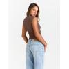 imageTrendy Queen Womens Going Out Basic Tank Tops Mock Neck Spring Clothes Sleeveless Cute Shirts Summer Y2K Sexy Outfits 2025Brown