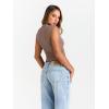 imageTrendy Queen Womens Going Out Basic Tank Tops Mock Neck Spring Clothes Sleeveless Cute Shirts Summer Y2K Sexy Outfits 2025Coffeegrey