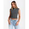 imageTrendy Queen Womens Going Out Basic Tank Tops Mock Neck Spring Clothes Sleeveless Cute Shirts Summer Y2K Sexy Outfits 2025Grey