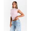 imageTrendy Queen Womens Going Out Basic Tank Tops Mock Neck Spring Clothes Sleeveless Cute Shirts Summer Y2K Sexy Outfits 2025Pink